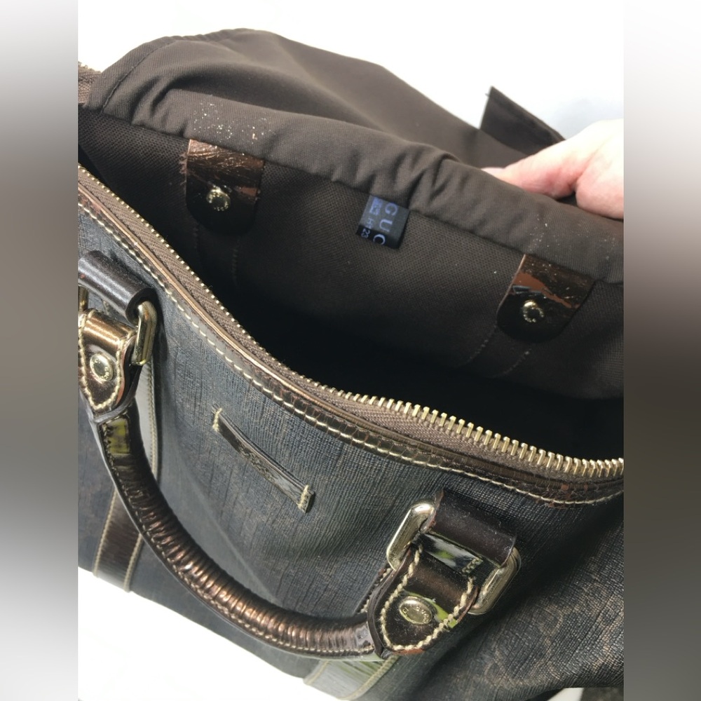 Authentic GUCCI Boston satchel bag brown gold - Picture 13 of 15